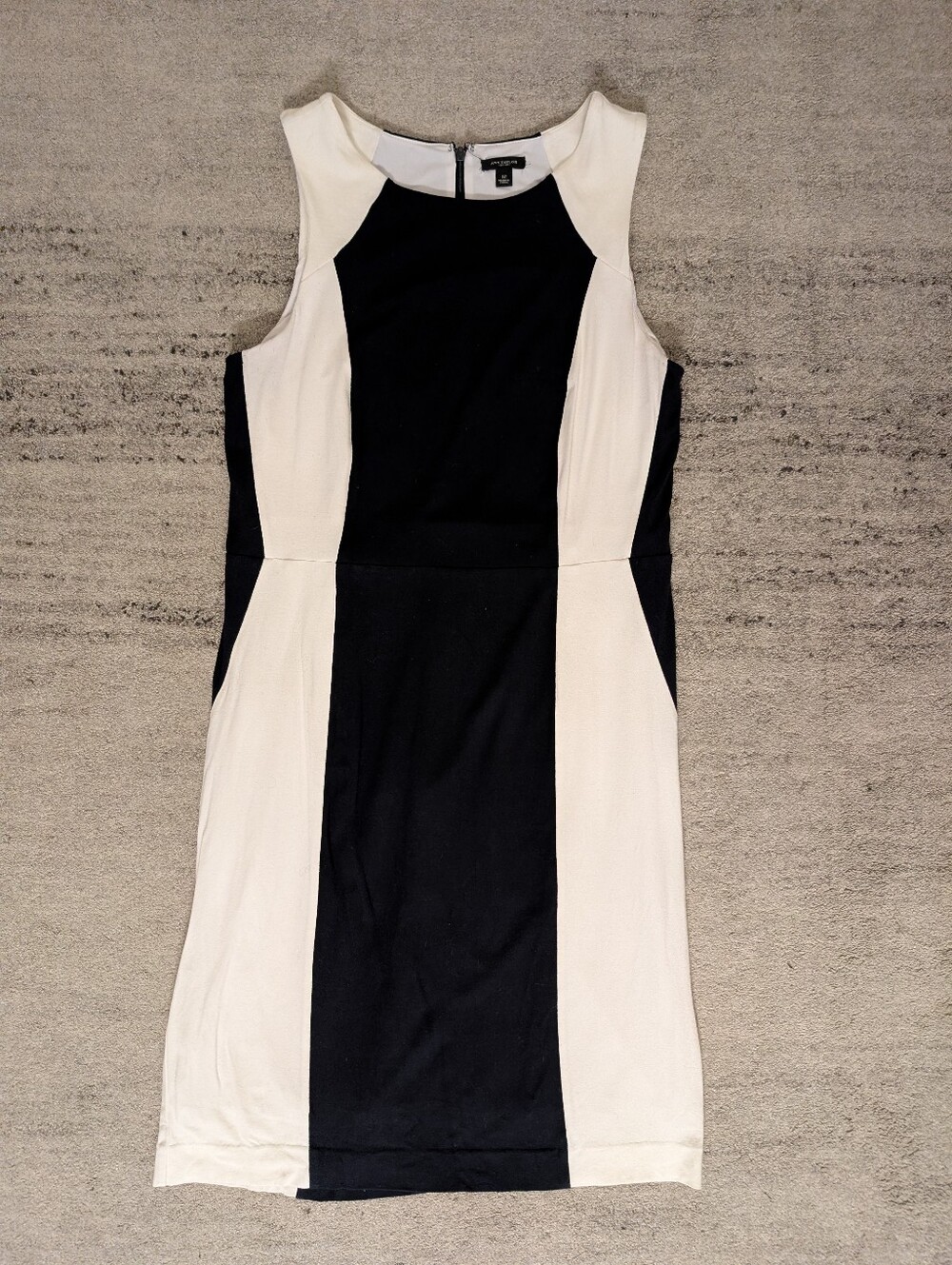 Ann Taylor Black and White Colorblock Midi Dress